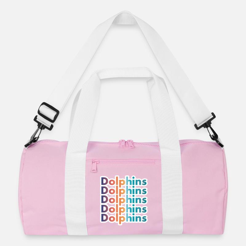 Retro Dolphins Text Ocean Lover Graphic Recycelte Duffel Bag