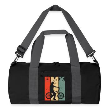 BMX Vintage Vélo Freestyle Rider Bike Cadeau - Sac de sport recyclé - noir/gris graphite - Devant