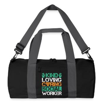 Quota de travailleur social Gentil Aimant Attentionné Travail Social - Sac de sport recyclé - noir/gris graphite - Devant