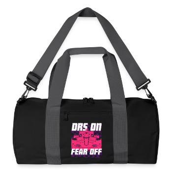 Autorennen Motorsport DRS On Fear Off - Recycelte Duffel Bag - Schwarz/Graphitgrau - Vorne