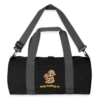 Continue de t’accrocher, les singes - Sac de sport recyclé - noir/gris graphite - Devant