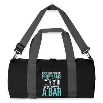 Barkeeper Kneipenbesitzer Barkeeper Barbesitzerin Bardame - Recycelte Duffel Bag - Schwarz/Graphitgrau - Vorne