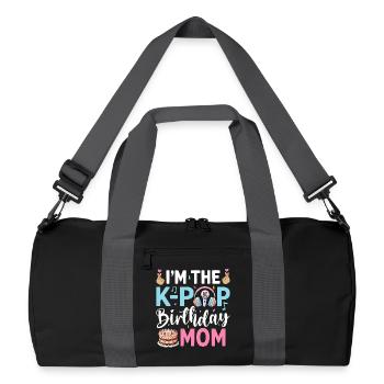 Je suis la maman d’anniversaire K-Pop - Sac de sport recyclé - noir/gris graphite - Devant