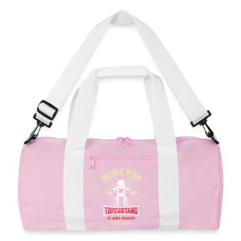 53. Geburtstag Motorradfahrer Motorrad - Recycelte Duffel Bag - Rosa/Weiß - Vorne