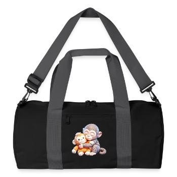 Cuddle Monkeys Embrace - Recycled Duffel Bag - black/graphite grey - Front