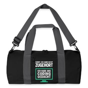 Thoughts instead of hearing on the pixel monitor - Recycled Duffel Bag - black/graphite grey - Front