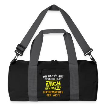 Mathematiker Geschenk - Recycelte Duffel Bag - Schwarz/Graphitgrau - Vorne