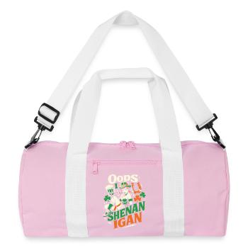 Oops I Shenanigan Leprechaun St Patrick's Girl - Recycled Duffel Bag - pink/white - Front