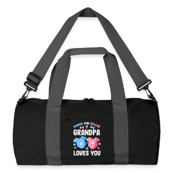 Pink Oder Blau Opa Liebt Dich Reveal - Recycelte Duffel Bag - Schwarz/Graphitgrau - Vorne