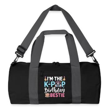 I'm The K-Pop Birthday Bestie - Recycelte Duffel Bag - Schwarz/Graphitgrau - Vorne