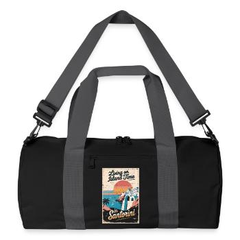 Island Time In Santorini - Recycled Duffel Bag - black/graphite grey - Front