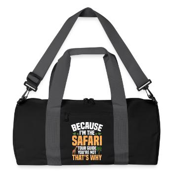 Reiseführer Tourist African Safari Guide Safari Safari - Recycelte Duffel Bag - Schwarz/Graphitgrau - Vorne