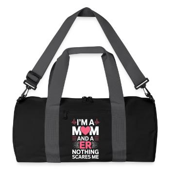 Emergency Room Sayings Gift for Caregivers - Recycled Duffel Bag - black/graphite grey - Front