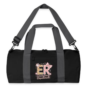 Emergency Room Sayings Gift for Caregivers - Recycled Duffel Bag - black/graphite grey - Front