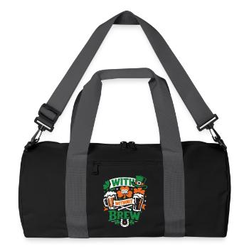 With or Without Brew | St Patrick's Day - Recycled Duffel Bag - black/graphite grey - Front