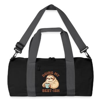 Doing My Best-Ish Sloth - Recycelte Duffel Bag - Schwarz/Graphitgrau - Vorne