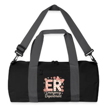 Emergency Room Sayings Gift for Caregivers - Recycled Duffel Bag - black/graphite grey - Front