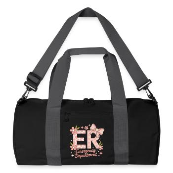 Emergency Room Sayings Gift for Caregivers - Recycled Duffel Bag - black/graphite grey - Front