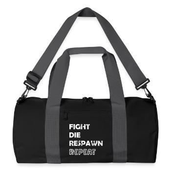 Fight Die Respawn Repeat Gaming Motif - Recycled Duffel Bag - black/graphite grey - Front