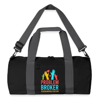 Travailleur social Citation Problème Courtier Travail social - Sac de sport recyclé - noir/gris graphite - Devant