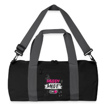 Muddy Mode on Schlammlauf Mud Run Muddy Race - Recycelte Duffel Bag - Schwarz/Graphitgrau - Vorne