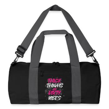 Dirty vibes Schlammlauf Mud Run Muddy Race - Recycelte Duffel Bag - Schwarz/Graphitgrau - Vorne