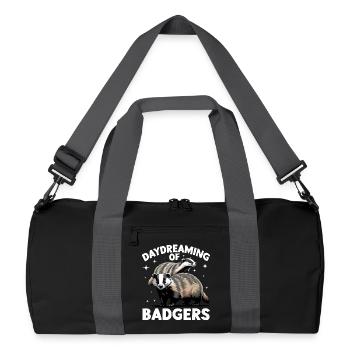 Funny Animal Badger - Recycled Duffel Bag - black/graphite grey - Front