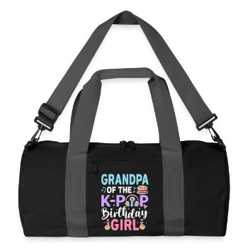 Grandpa Of The K-Pop Birthday Girl - Recycelte Duffel Bag - Schwarz/Graphitgrau - Vorne