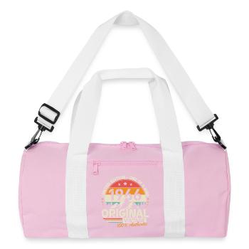 Cadeau d’anniversaire original vintage de 1966 - Sac de sport recyclé - rose/blanc - Devant