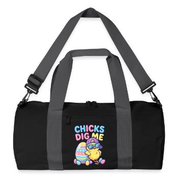 Chicks Dig Me - Recycelte Duffel Bag - Schwarz/Graphitgrau - Vorne