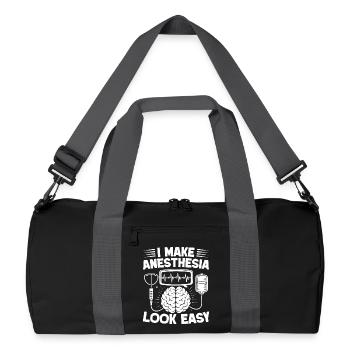 Anesthesiologist Look Easy Anesthesia - Recycled Duffel Bag - black/graphite grey - Front