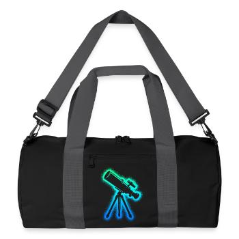 Teleskop Astronom Herren Kinden Jungen Astronomie - Recycelte Duffel Bag - Schwarz/Graphitgrau - Vorne