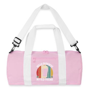 Bonjour Darkness, mon vieil ami boit de la bière Stout - Sac de sport recyclé - rose/blanc - Devant