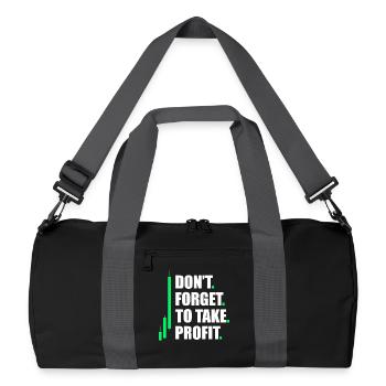 Take profit Aktienmarkt Börse Trader - Recycelte Duffel Bag - Schwarz/Graphitgrau - Vorne