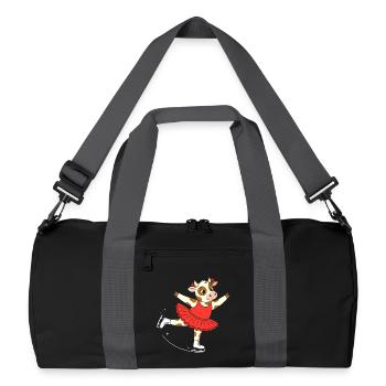 Kuh im Ballettkleid - Recycelte Duffel Bag - Schwarz/Graphitgrau - Vorne