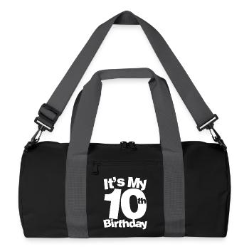 It's My 10th Birthday - Recycled Duffel Bag - black/graphite grey - Front