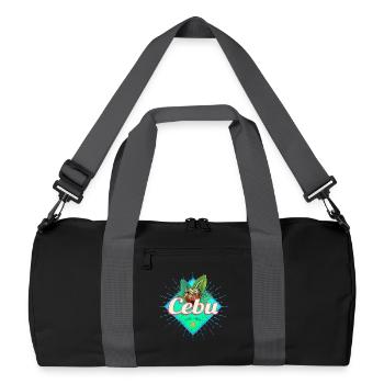 Cebu Insel Philippinen Kokosnuss Retro Souvenir - Recycelte Duffel Bag - Schwarz/Graphitgrau - Vorne