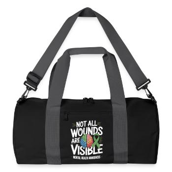 Not All Wounds Are Visible – Mental Health - Recycled Duffel Bag - black/graphite grey - Front