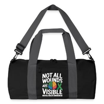 Not All Wounds Are Visible – Mental Health - Recycled Duffel Bag - black/graphite grey - Front