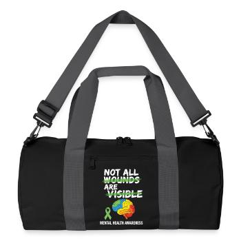 Not All Wounds Are Visible – Mental Health - Recycled Duffel Bag - black/graphite grey - Front