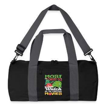 Probably Christmas Movies Watching Funny - Recycled Duffel Bag - black/graphite grey - Front
