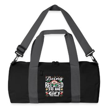 Being related to me is the only present - Recycled Duffel Bag - black/graphite grey - Front