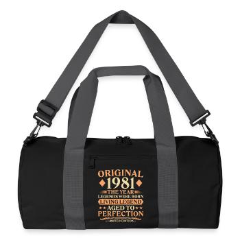 Millésime 1981 – 45e anniversaire Légende originale - Sac de sport recyclé - noir/gris graphite - Devant