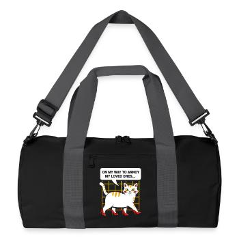 High-Heel Katze: Frech und Charmant - Recycelte Duffel Bag - Schwarz/Graphitgrau - Vorne