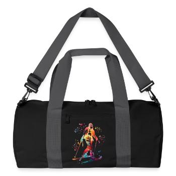 Alpiner Skifahrer Wintersport Skitouren - Recycelte Duffel Bag - Schwarz/Graphitgrau - Vorne