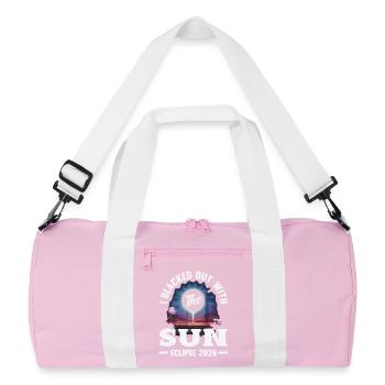 Solar eclipse 2026, August 12 - Recycled Duffel Bag - pink/white - Front