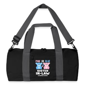 Pink Oder Blau Stiefschwester Liebt Dich - Recycelte Duffel Bag - Schwarz/Graphitgrau - Vorne