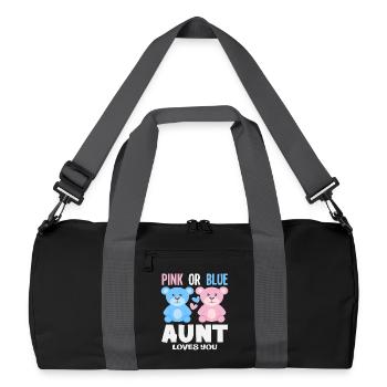 Pink Oder Blau Tante Liebt Dich - Recycelte Duffel Bag - Schwarz/Graphitgrau - Vorne