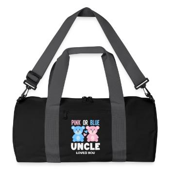 Pink Oder Blau Onkel Liebt Dich - Recycelte Duffel Bag - Schwarz/Graphitgrau - Vorne