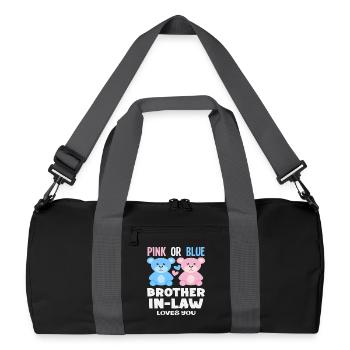 Pink Oder Blau Stiefbruder Liebt Dich - Recycelte Duffel Bag - Schwarz/Graphitgrau - Vorne